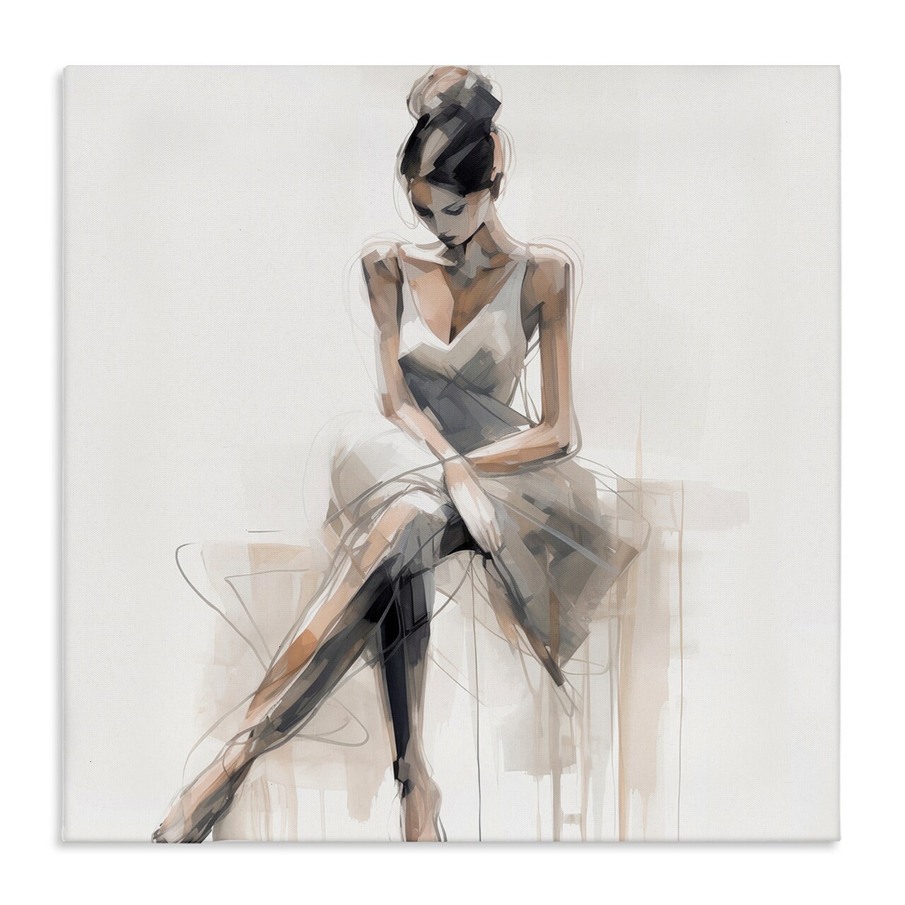 Stupell Industries Female Sitting Portrait Canvas Wall Art Design by Irena Orlov